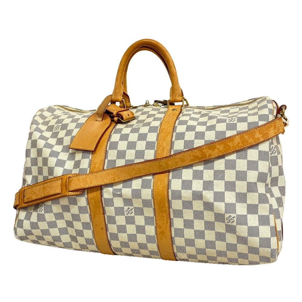 Louis Vuitton Bags - Boston Damier Azur Keepall Bandoulière 45 N48223 White M...